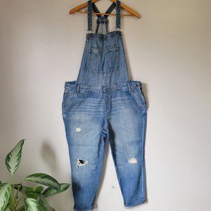 EUC OLD NAVY DENIM OVERALLS RIPPED SIZE 14/ XL